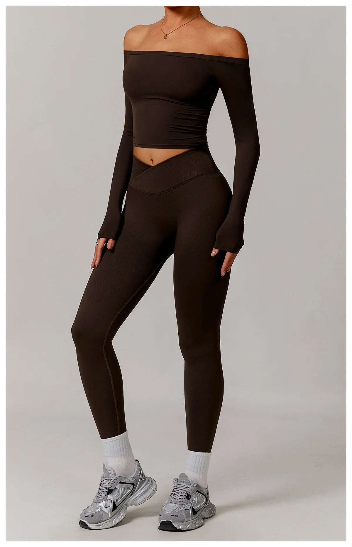 2 Pieces Yoga Suit Sports Set Women Athletic Wear Gym Set Women Tracksuit Running Workout Long Sleeve Sports Shirt Yoga Clothing