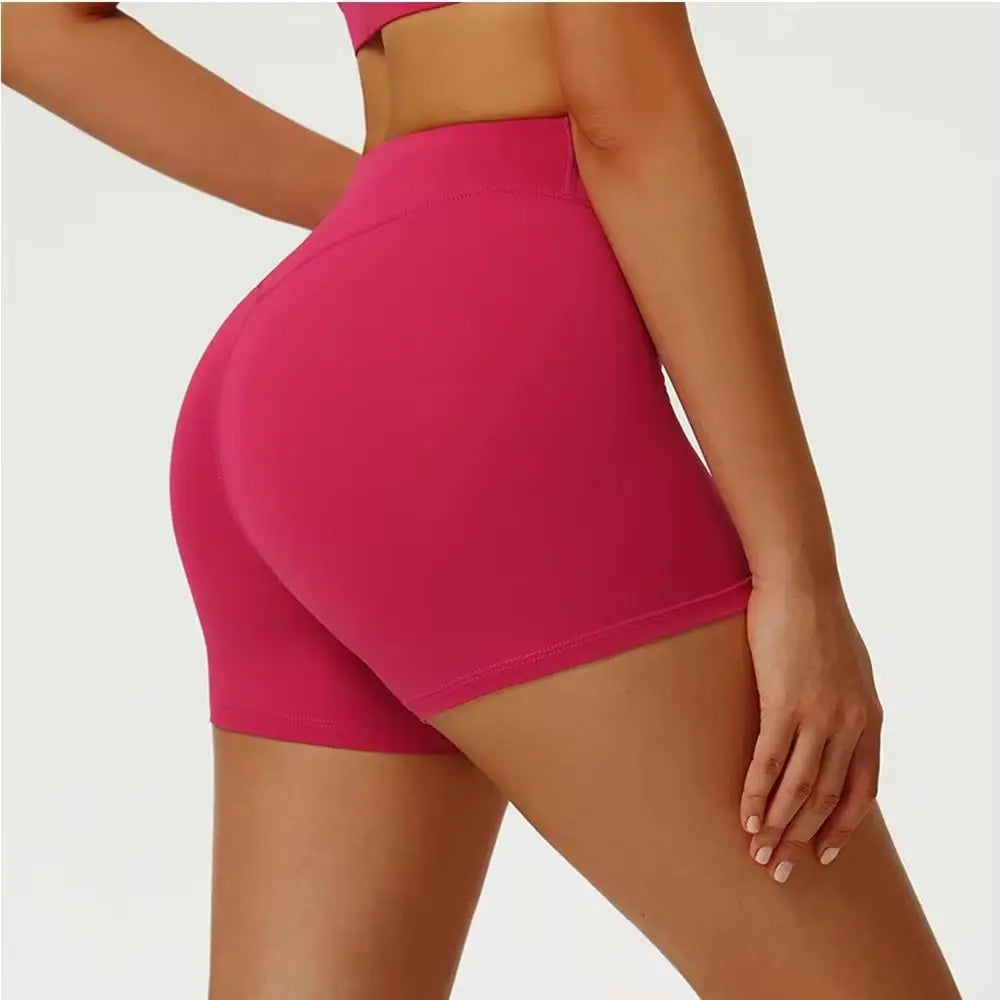 Women Yoga Shorts High Waist Workout Shorts Fitness Yoga Lift Butt Fitness Ladies Yoga Gym Running Impact Short Pants Sportswear