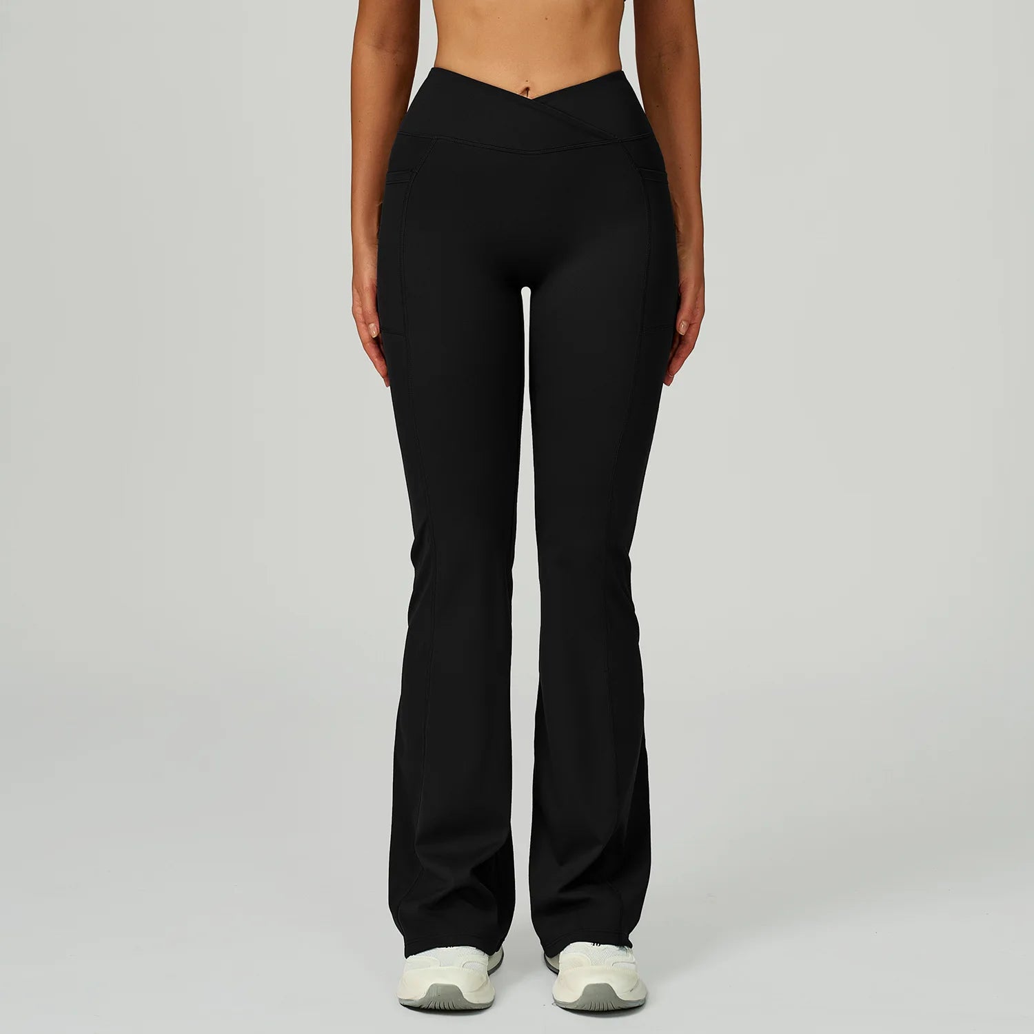 Flare Leggings Women Yoga Pants Bell-bottoms Yoga Trousers High Waist Fitness Pants Stretch Gym Casual Sports Wide Leg Pants