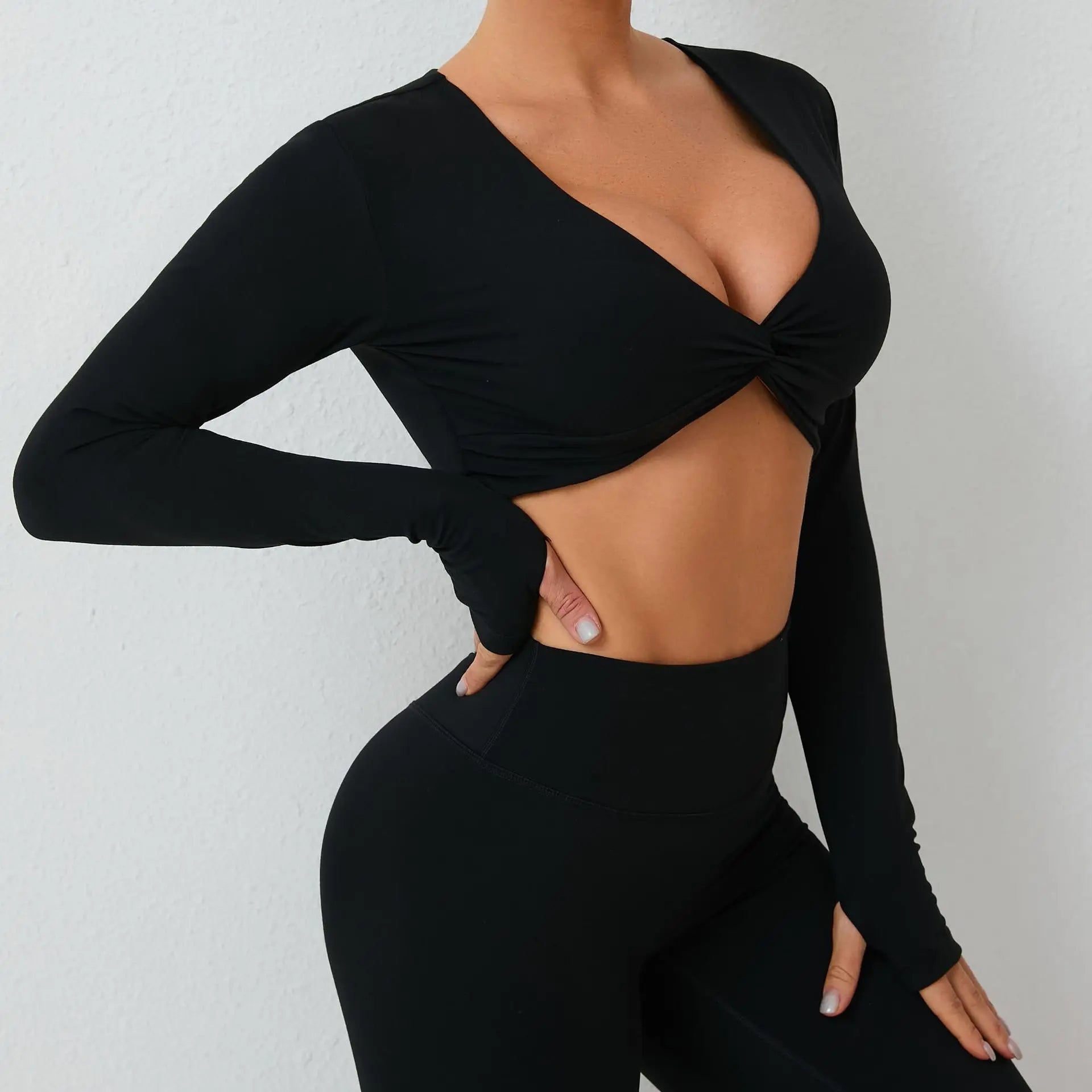 Women Yoga Shirts Crop Top Sexy Long Sleeves Shirts for Women Yoga Sports Fitness Running Gym Clothes Push Up Workout Tops