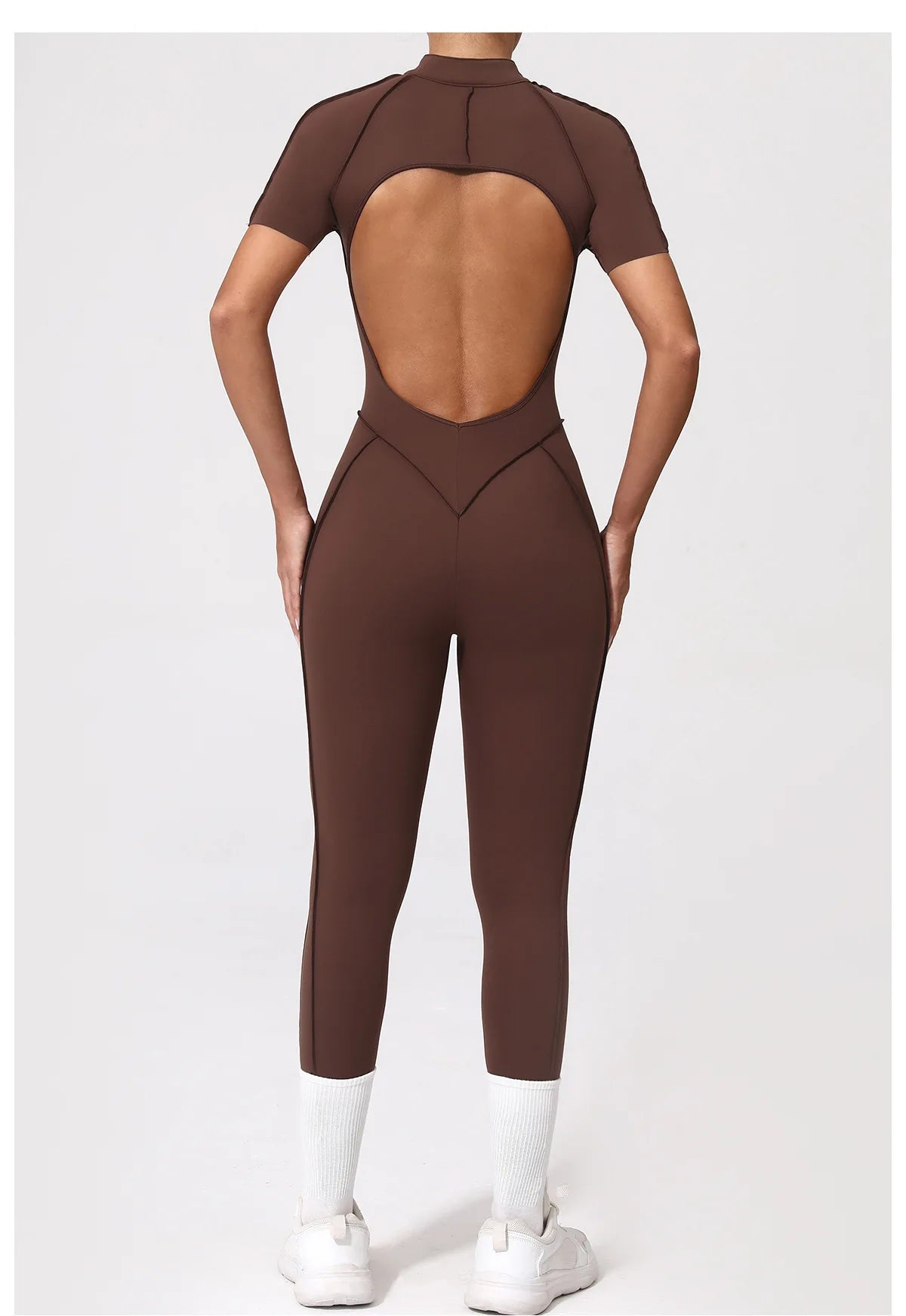 Gym Jumpsuit Women's Fitness Suit Zipper Long Sleeved Sets Sports Overalls for Woman Tracksuit Yoga Clothing Workout Sportswear