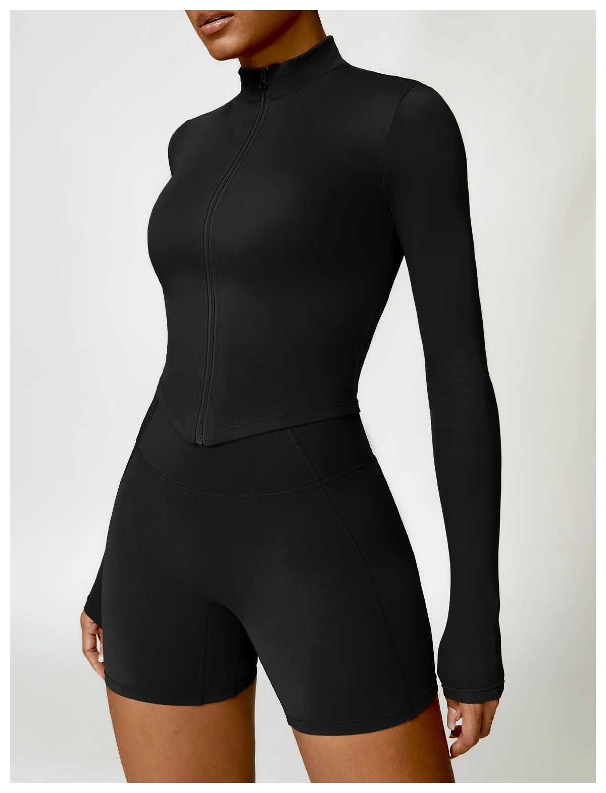 New Running Elasticity Yoga Jacket Zipper Slimming Top Coat Women's Sports Jacket Gym Workout Sports Long Sleeves Women Tights