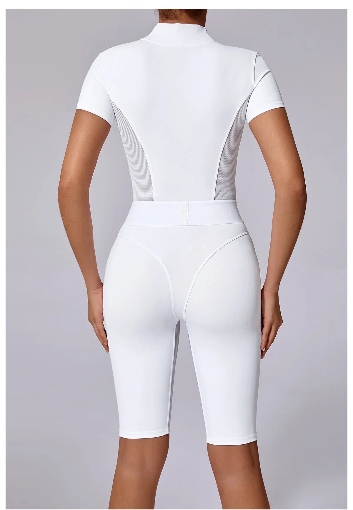 Women's Tracksuit Jumpsuits One-Piece Suit Zipper Short SleevesYoga Set Gym Push Up Workout Clothes Fitness Bodysuit Sportswear