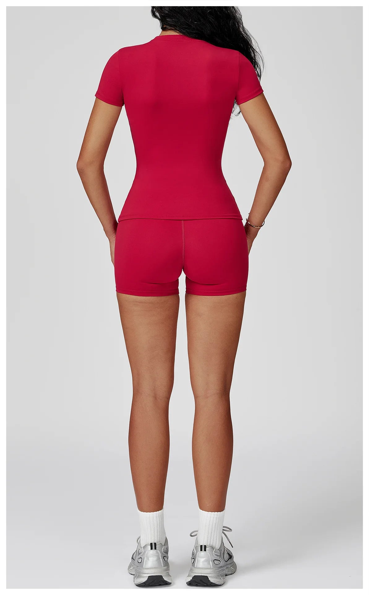 2PCS Yoga Set Sports Suit For Women Fitness Short Sleeve Tracksuits Sports Bra High Waist Leggings Gym Sports Clothes Sportswear
