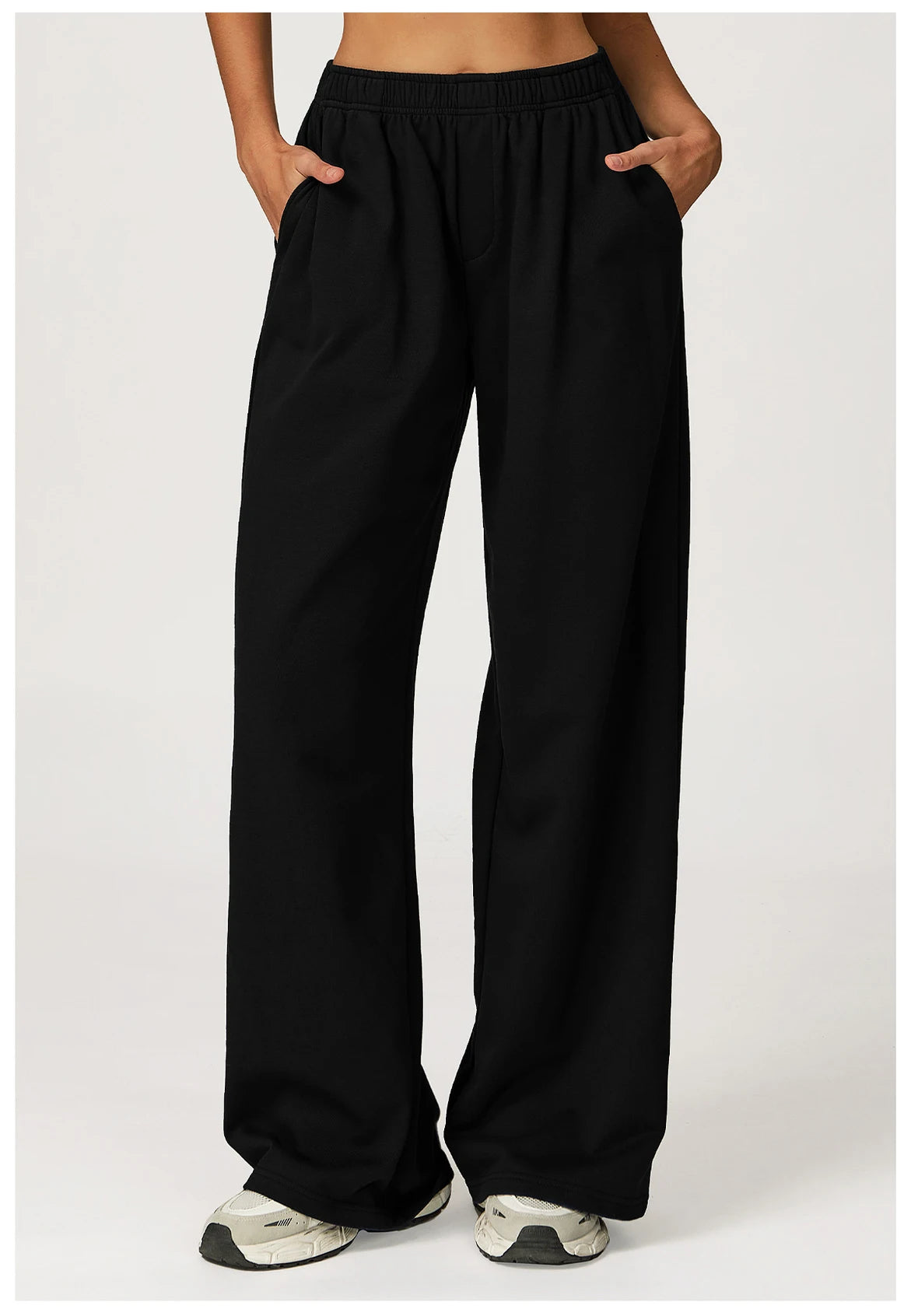 Winter High Waisted Long Sweatpants Women's Yoga Pants Wide Leg Straight Leg Loose Pants Outdoor Running Sports Sweatpants