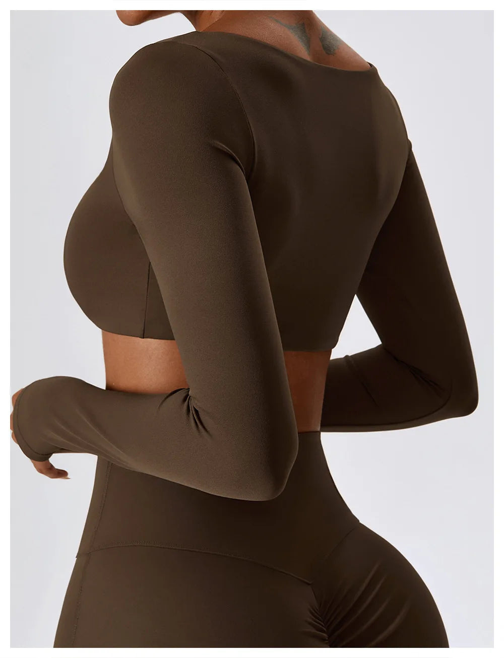 Women Yoga T-shirts Crop Tops Solid Sports Top Long Sleeve Running Shirts Sexy Exposed Navel Quick Dry Fitness Gym Sport Wear