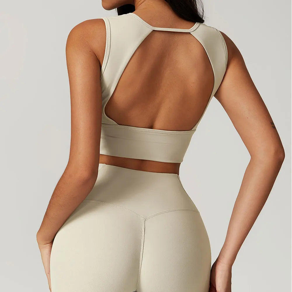 Sexy Sports Bras Women Fitness Vest High Strength Sports Top Backless Yoga Bra Running Fitness Breathable Shockproof Yoga Bra