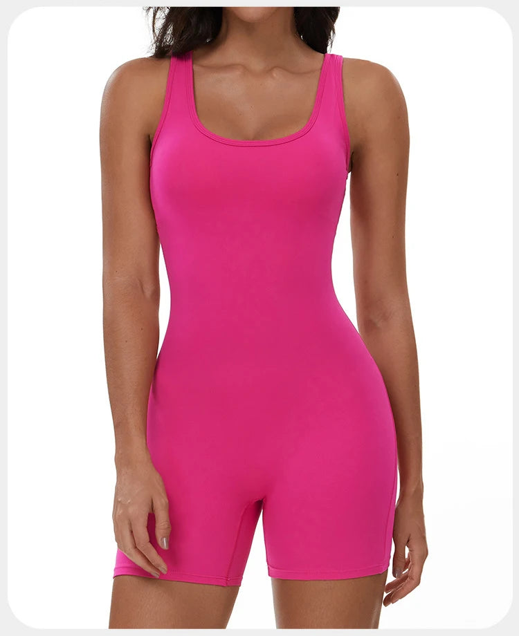 Yoga Jumpsuits Women Tracksuit Set Fitness Rompers Sexy One Piece Sports Bra Workout Bodysuit Sexy Back V Sportswear Gym Clothes