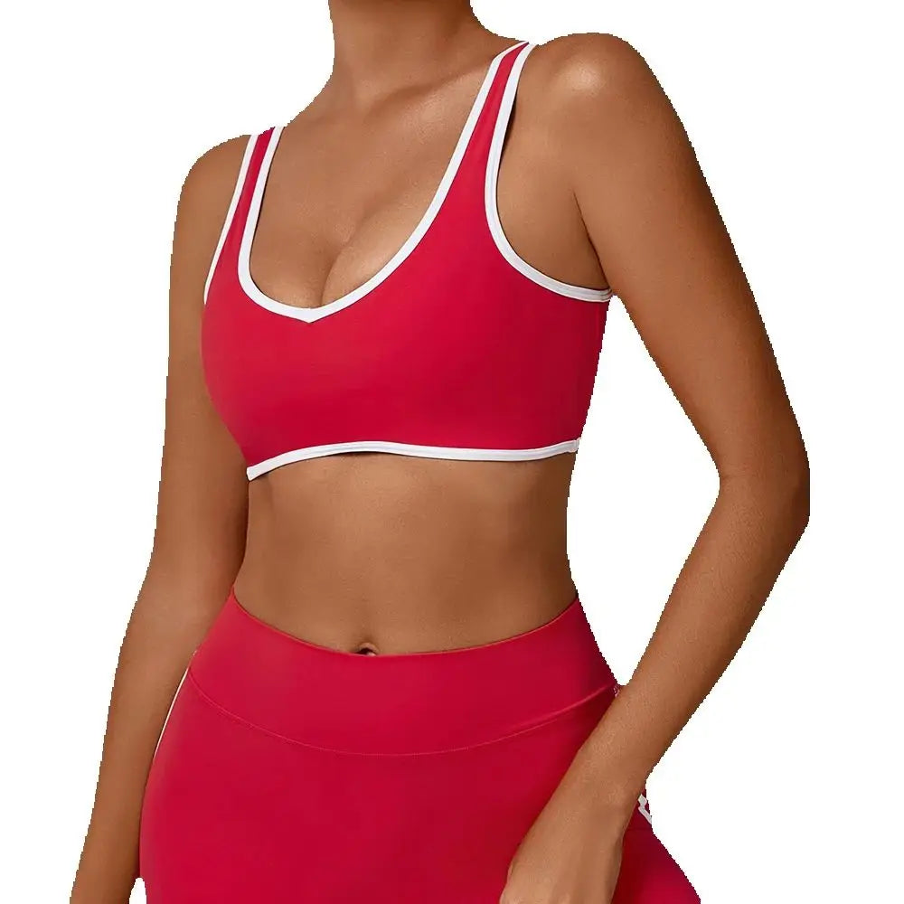 Patchwork Sports Underwear Anti-Sweat Fitness Top Women Yoga Bra Shockproof Crop Top Push Up Sport Bra Running Gym Workout Top