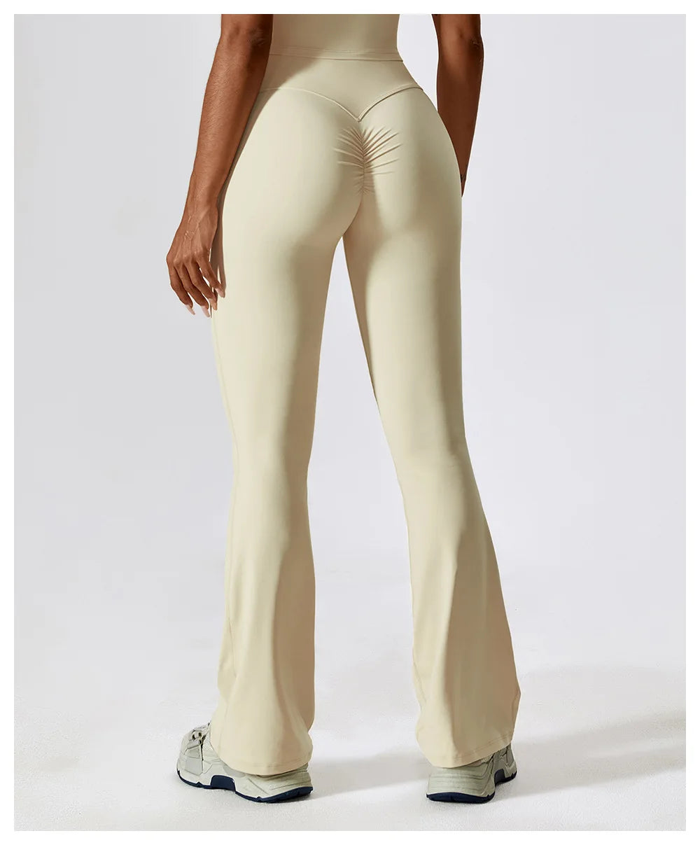Flare Leggings Yoga Pants Women High Waist Wide Leg Pant Women Gym Workout Fitness Sports Tight Flared Pant Latin Dance Trousers