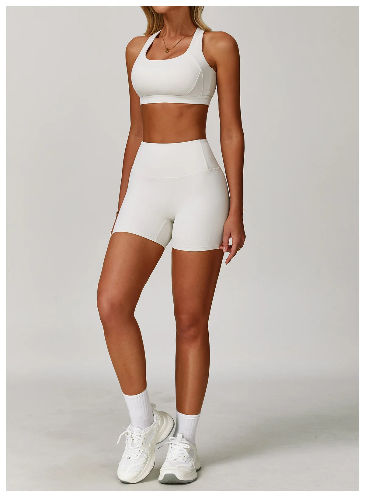 2PCS Women's Tracksuit Athletic Wear Yoga Set Workout Shorts Sportswear Gym Clothing High Waist Leggings Fitness Bra Sports Suit