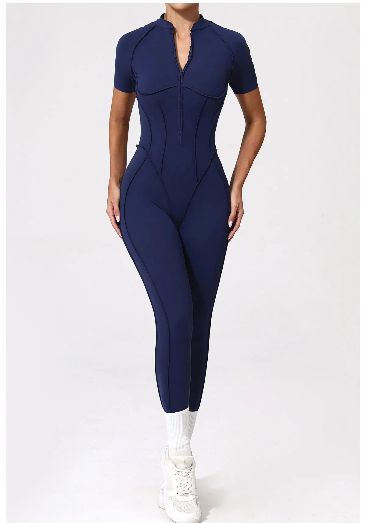 Gym Jumpsuit Women's Fitness Suit Zipper Long Sleeved Sets Sports Overalls for Woman Tracksuit Yoga Clothing Workout Sportswear
