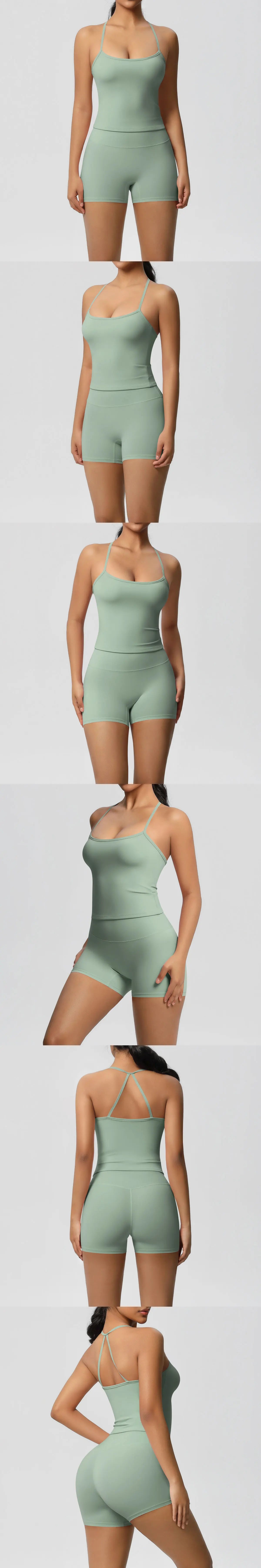 Yoga Sport Set Women Seamless Crop Top Bra Shorts Yoga Set Comfort Elastic Sportsuit Workout Outfit Fitness Gym Clothes