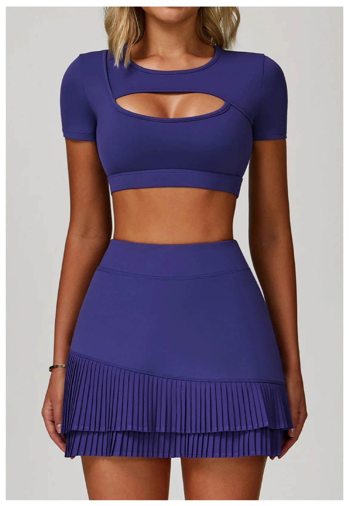 Women's Tight Fitting Sports T-shirt Quick Drying Short Sleeved Hollow Out Yoga T-shirt Running Exercise Fitness Short Sleeved