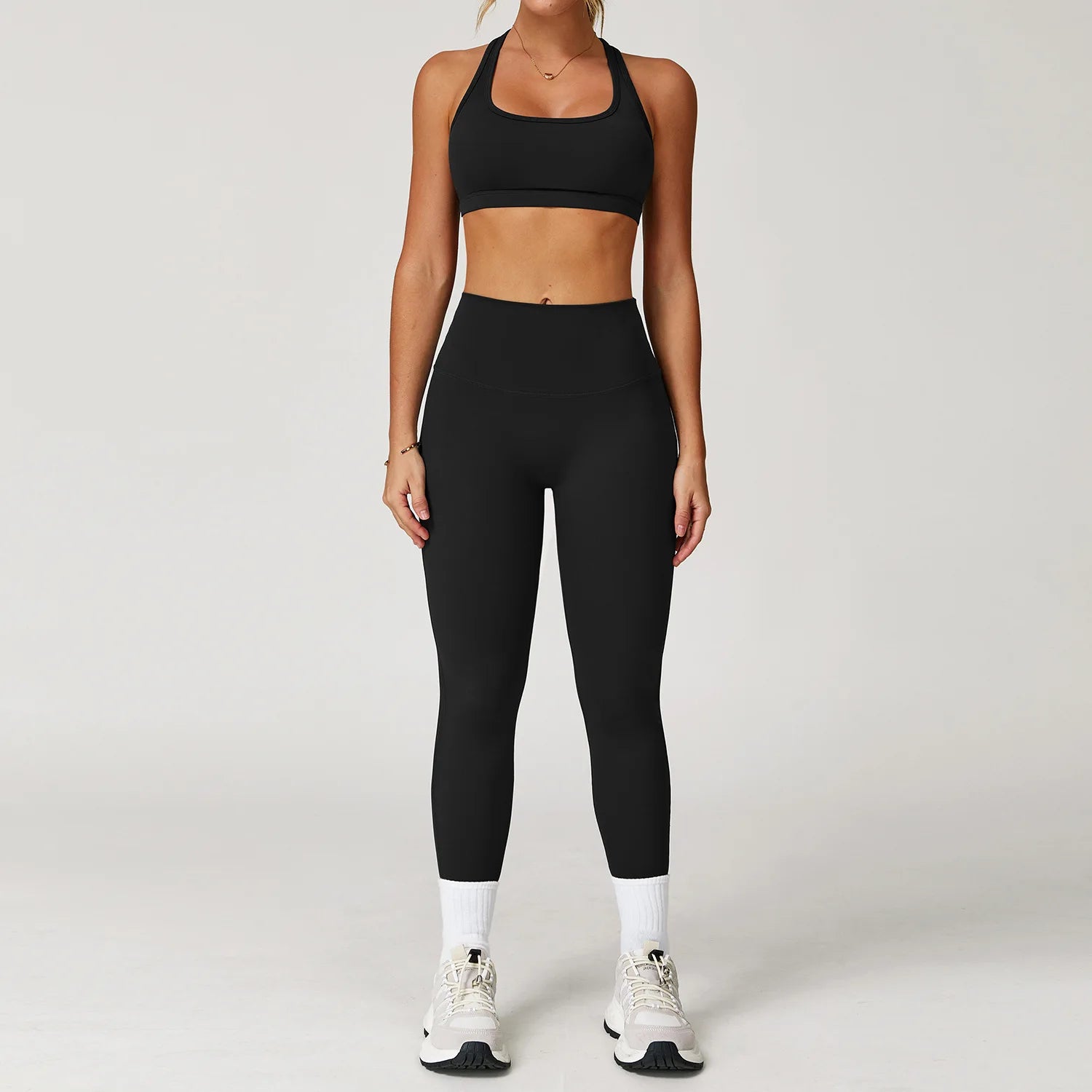 Yoga Set 2 Pieces Women Clothes Workout Outfits Fitness Sportswear Gym Tracksuit High Waist Leggings Sports Bra Athletic Wear