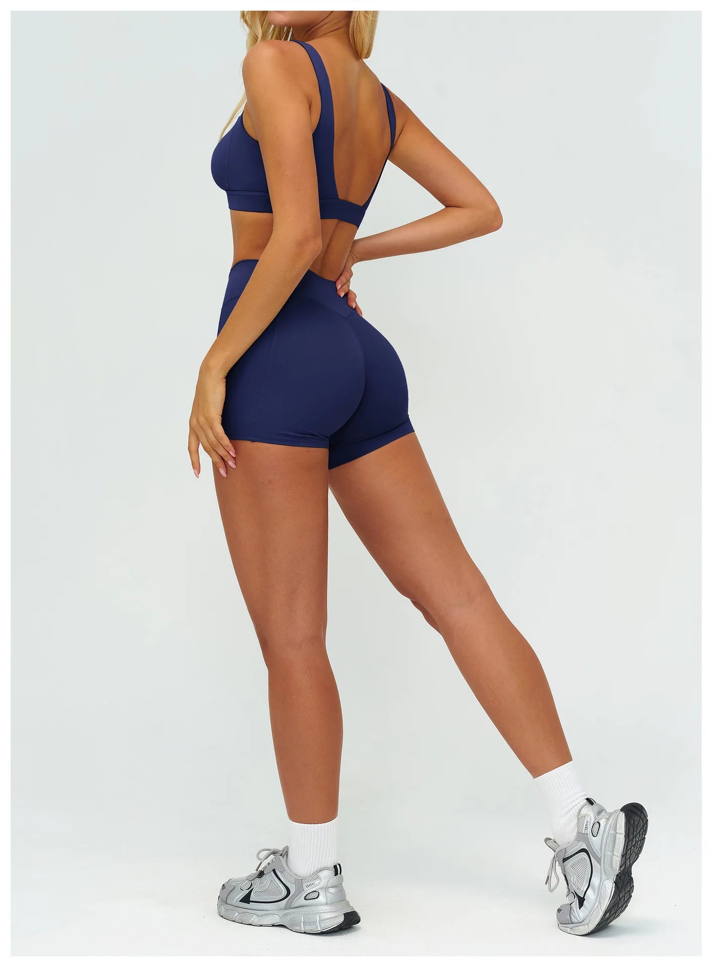 2PCS Yoga Set Women's Tracksuit Fitness Suit Sportswear Workout Sports Bra High Waist Leggings Gym Clothing Sports Shorts Suit