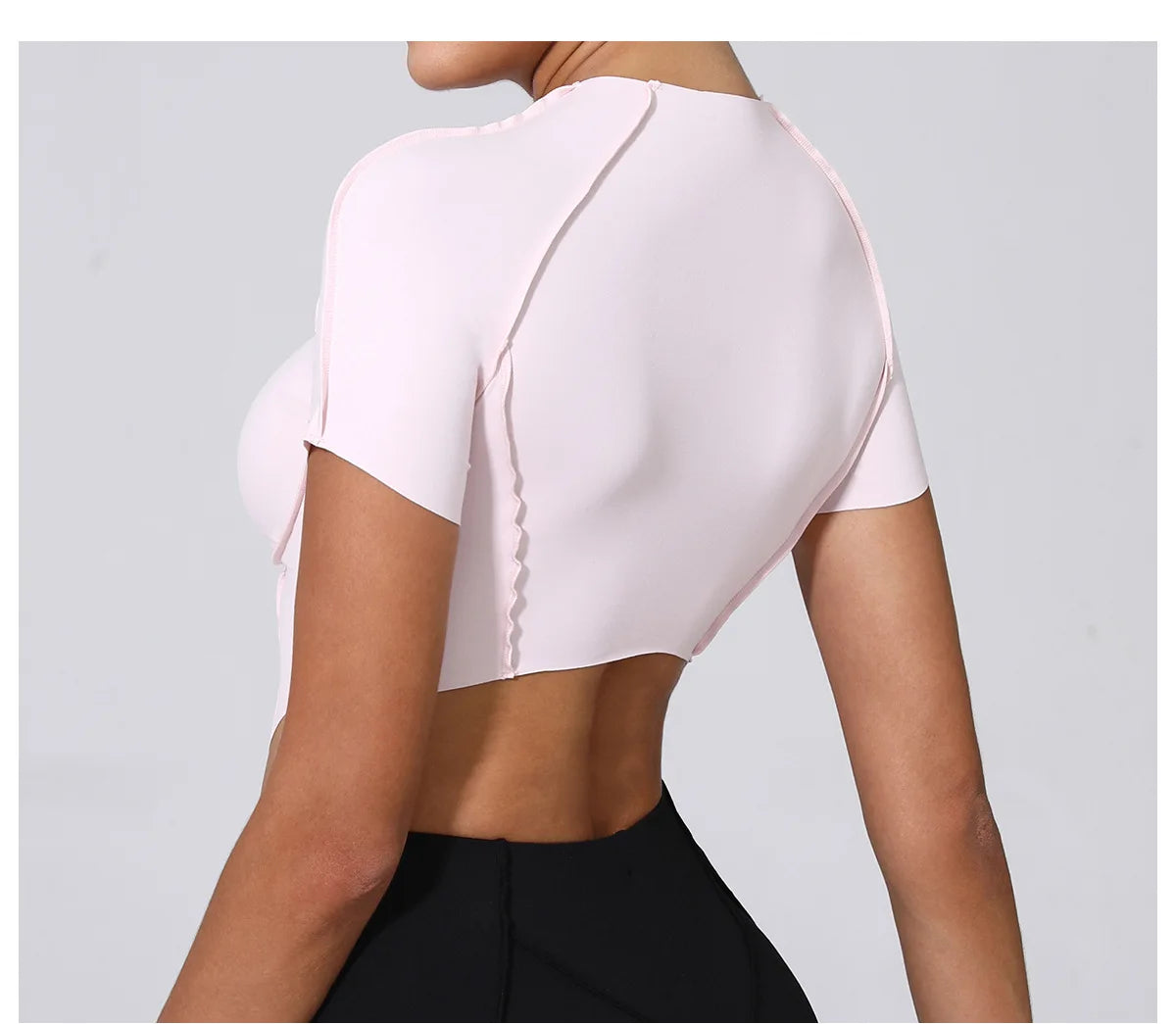 Women Yoga Top Line Sport T Shirts Fitness Clothes Short Sleeve Push Up Yoga Shirt Gym Top Running Active Wear Workout Sport Top