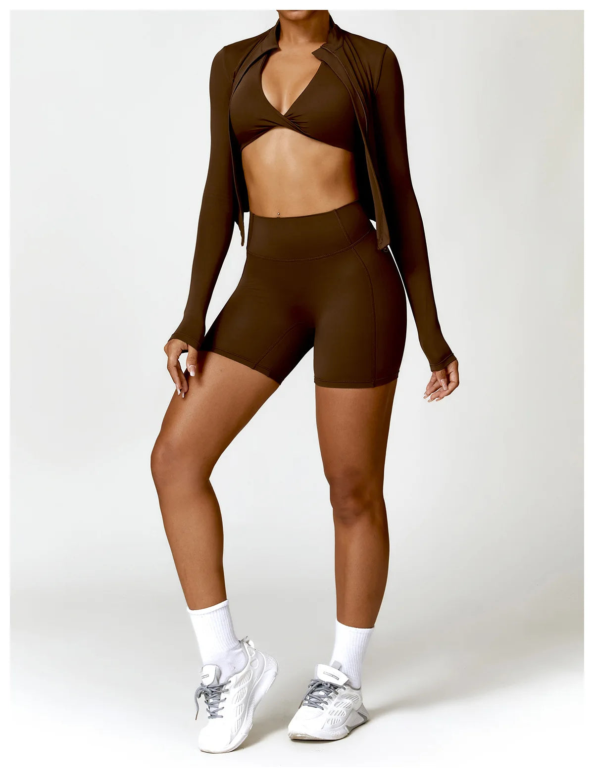 New Running Elasticity Yoga Jacket Zipper Slimming Top Coat Women's Sports Jacket Gym Workout Sports Long Sleeves Women Tights