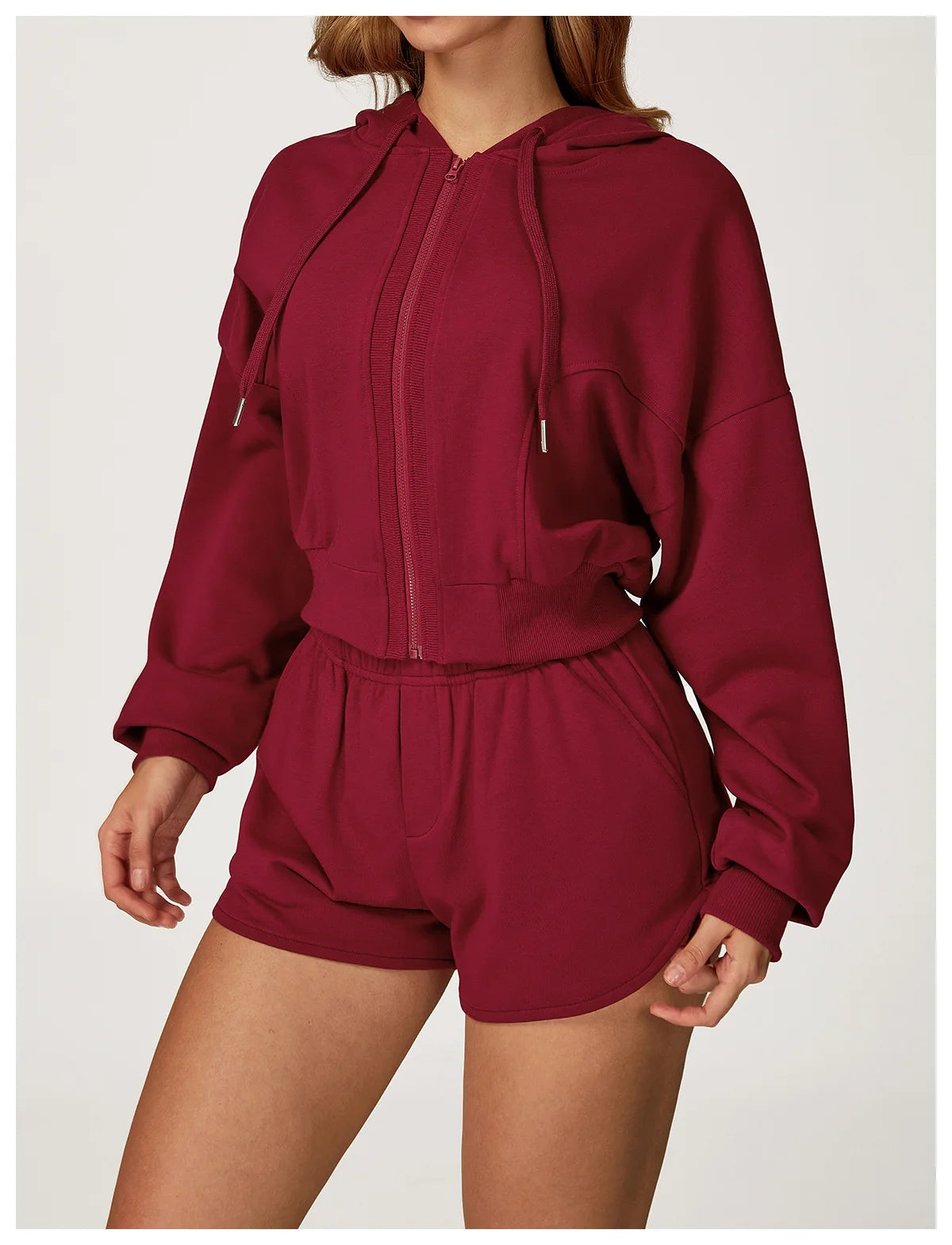 Winter Yoga Long Sleeved Women's Hooded Sweatshirt Zipper Windproof and Warm Casual Wweatshirt Women Outdoor Running Sportswear