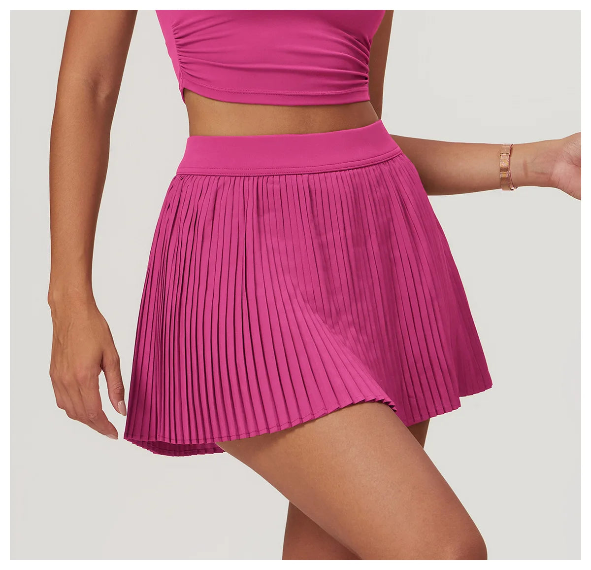 Women Pleated Sports Tennis Skirts Women High Waist Yoga Fitness Short Skirt With Pockets Gym Golf Loose Mini Skirt With Pockets