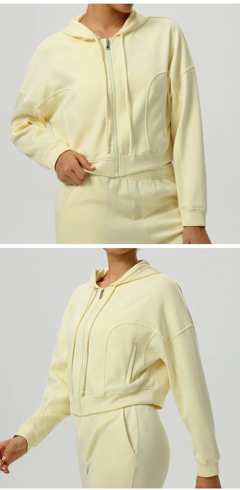 Autumn Loose Yoga Long Sleeved Hoodie Women's Hooded Sports Jacket Running Yoga Jacket Long Sleeved Jacket