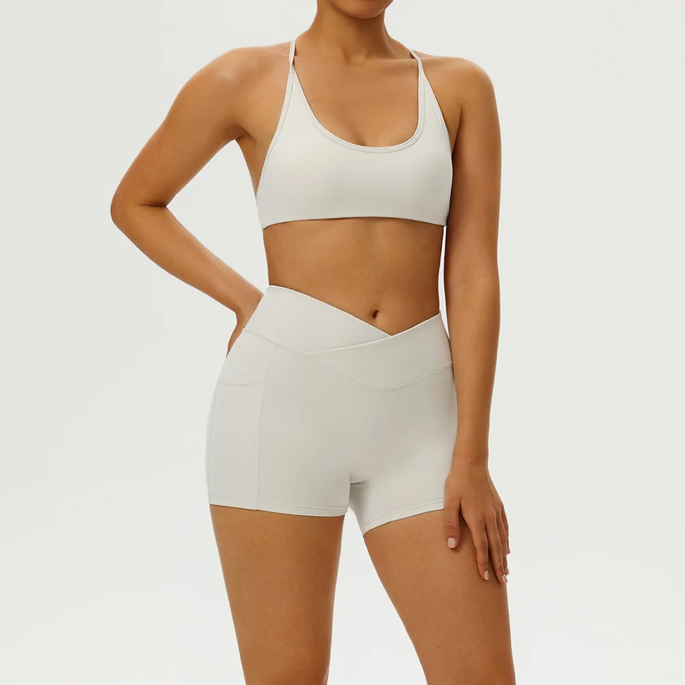 2PCS Women Tracksuit Gym Yoga Set High Waist Leggings Sports Bra Top Workout Outfit Fitness Activewear Running Training Clothes