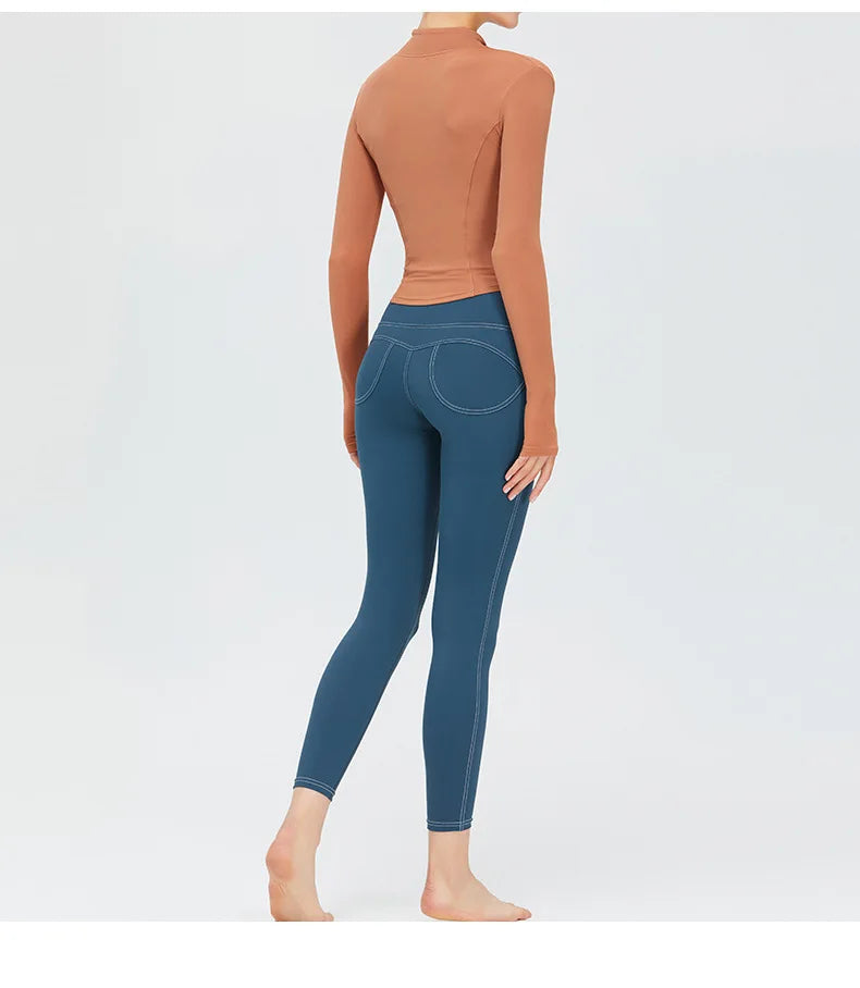 Zipper Jacket Women Sports Long Sleeve Push Up Fitness Yoga Shirt Gym Top Activewear Running Coats Workout Clothes Woman Jacket