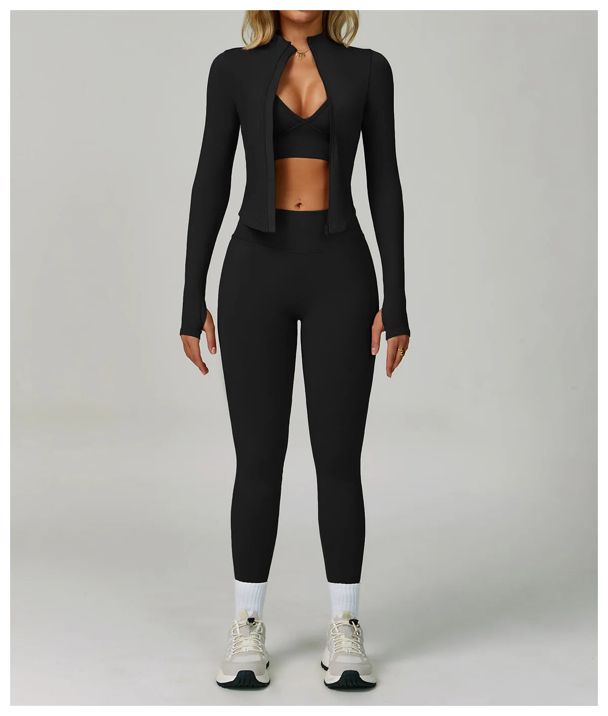 2/3PCS Yoga Suit Sports Set Women Tracksuit Gym Set Seamless Running Workout Set Push Up Long Sleeve Sports Jacket Yoga Clothing