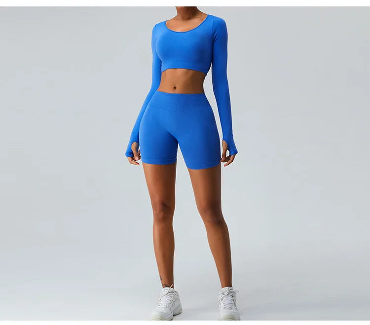 Seamless V Back Yoga Shorts Women Sportwear Fitness Tights Elastic Scrunch Gym Cycling Push Up Running Workout High Waist Shorts