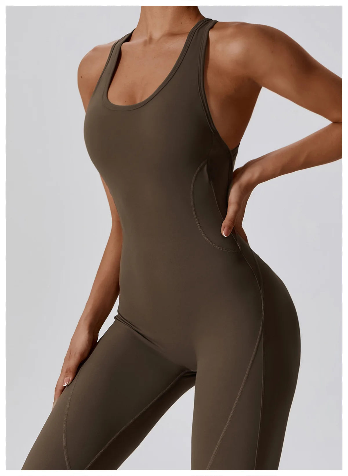 Open Back Jumpsuit for Women Workout Gym Romper Padded Yoga Set V Neck Gym Suit Backless Bodysuit Fitness Padded Gym Clothing