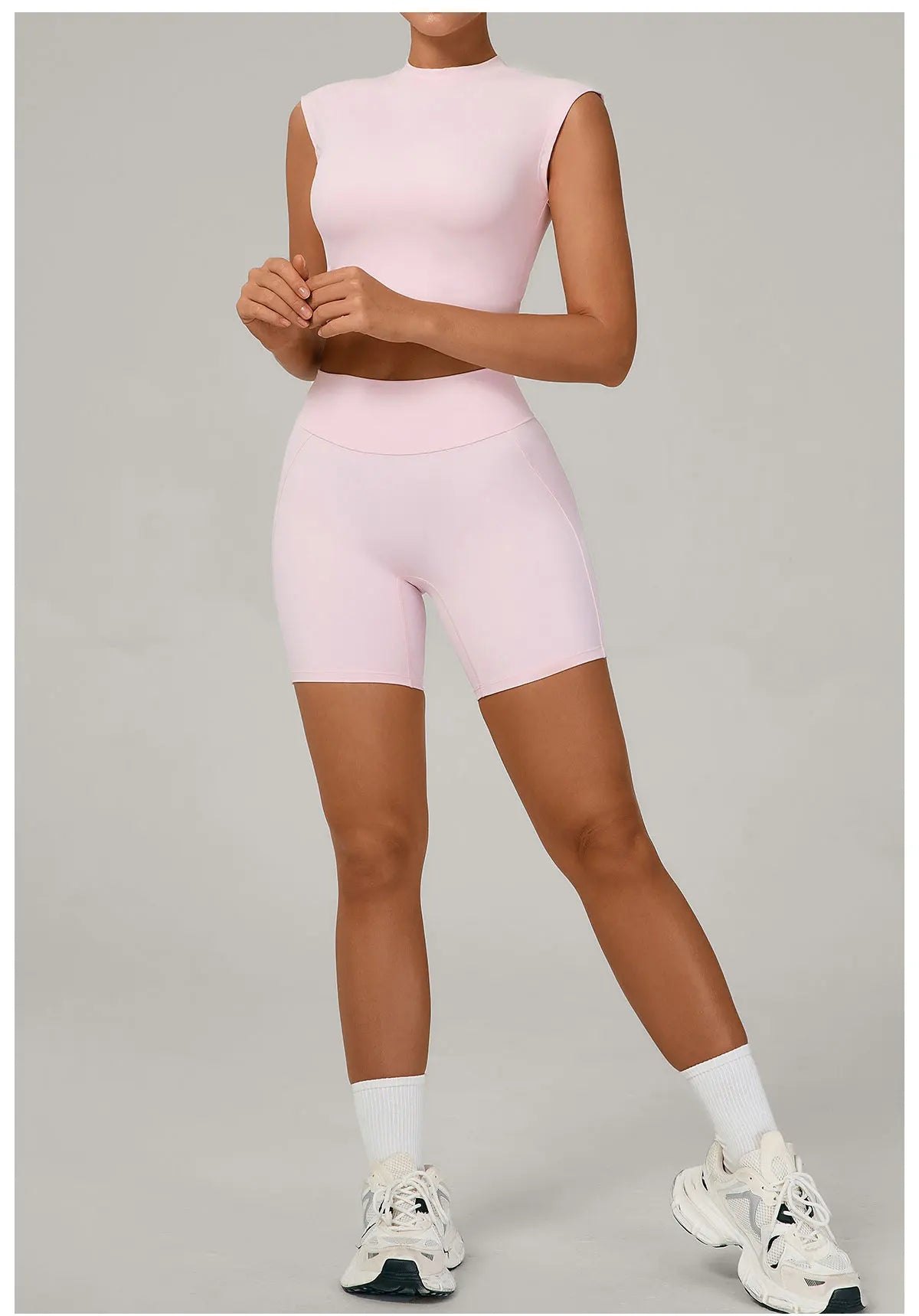 Yoga Sets Workout Sets Women Tracksuit 2 Pieces Gym Suits Yoga Short Sleeves High Waist Shorts Outfits Running Fitness Clothes
