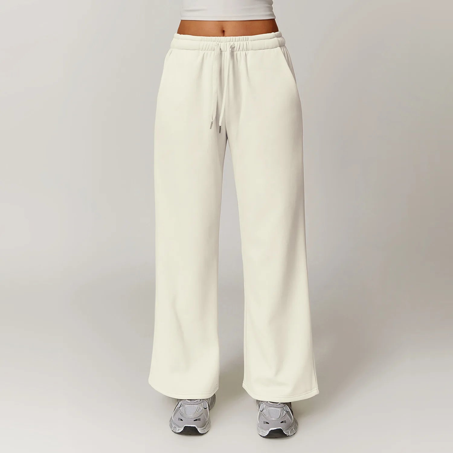 Winter Plush Loose Sports Sweatpants for Women Straight Leg Pants Warm Casual Pants Running Sports Pants for Women