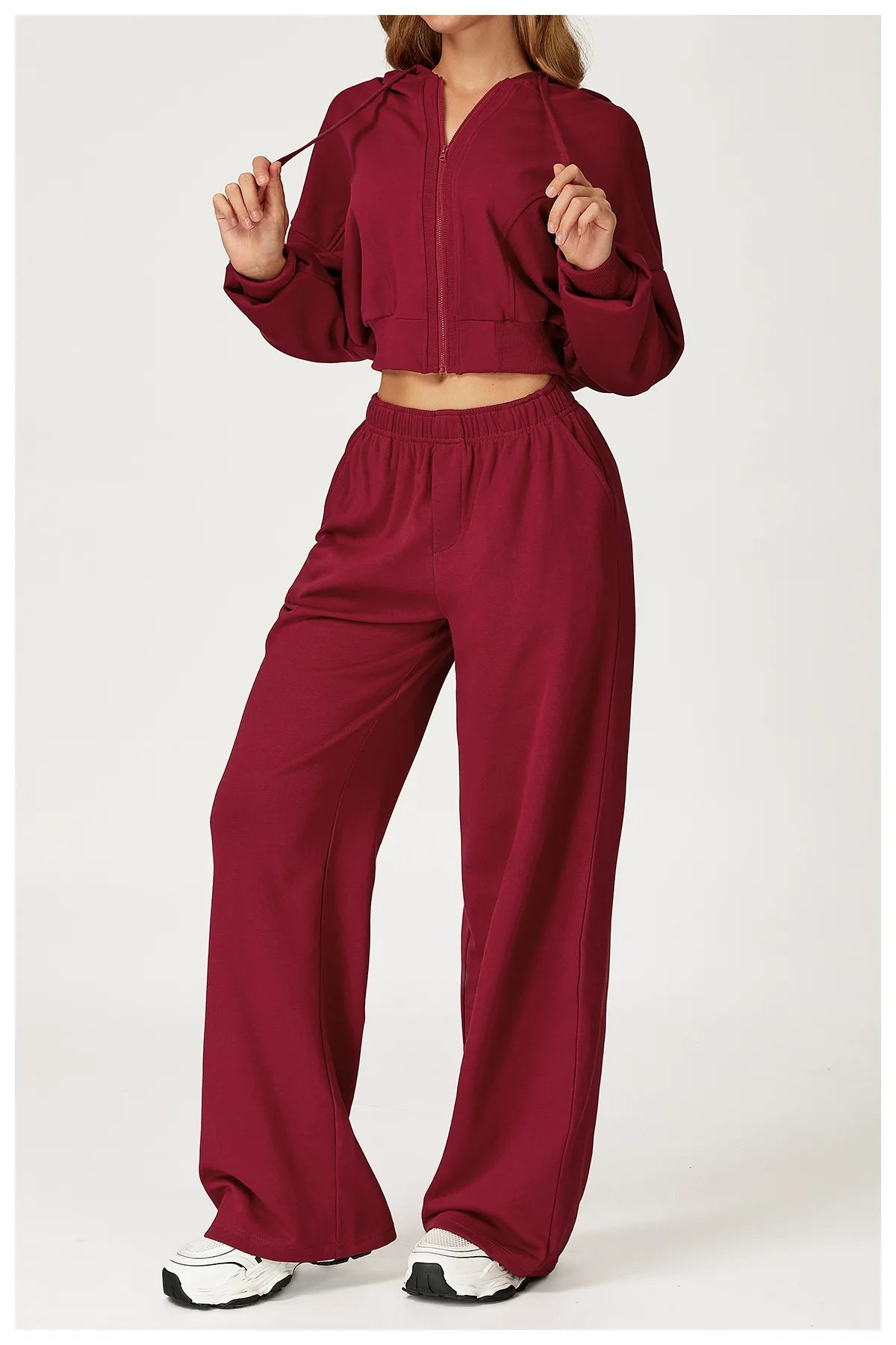 Winter High Waisted Long Sweatpants Women's Yoga Pants Wide Leg Straight Leg Loose Pants Outdoor Running Sports Sweatpants