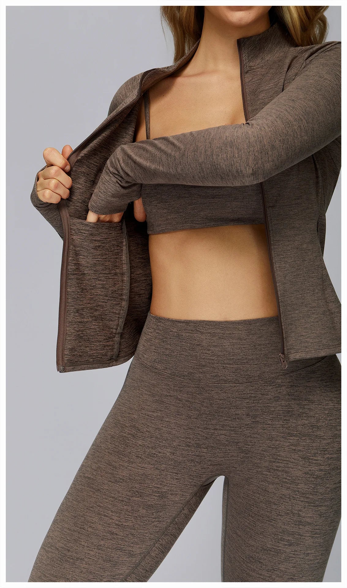 Zip Fitness Clothes Women Long Sleeve Sports Jacket Gym Clothes Woman Yoga Shirt Quick Dry Top Sunscreen Sportswear Yoga Clothes