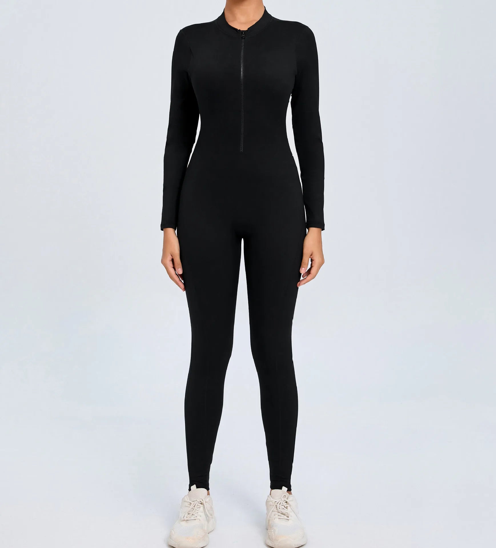 Backless Rompers Yoga Long Sleeved Women's Sportswear Gym Zipper Jumpsuits Workout Bodysuit Fitness One-piece Skin-tight Garment
