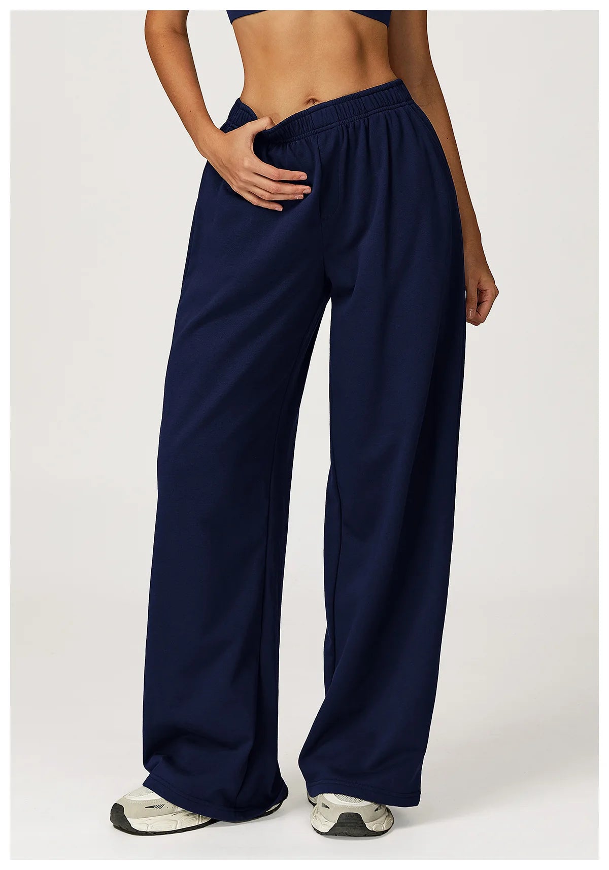 Winter High Waisted Long Sweatpants Women's Yoga Pants Wide Leg Straight Leg Loose Pants Outdoor Running Sports Sweatpants