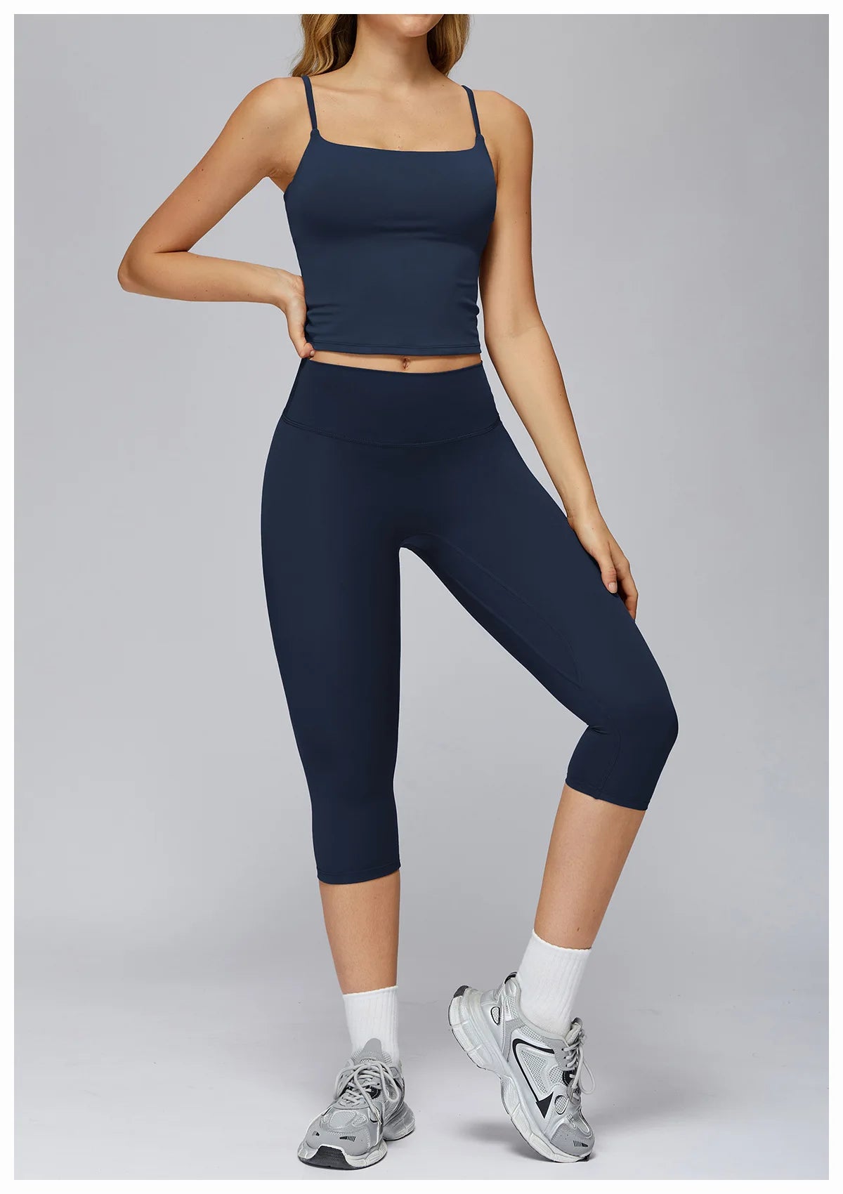 Yoga Set 2PCS Women Sportswear Workout Clothes Seamless Athletic Wear Gym Legging Fitness Bra Crop Top Long Sleeve Sports Suits