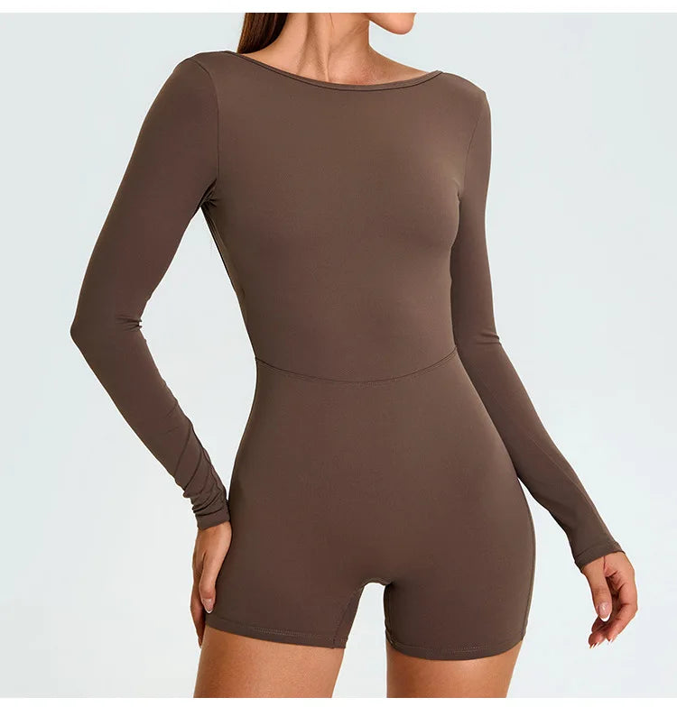 Yoga Suit Yoga Jumpsuit Long Sleeved Backless Rompers Sports Wear Gym Set Fitness Bodysuits Women Dance Running Workout Clothes