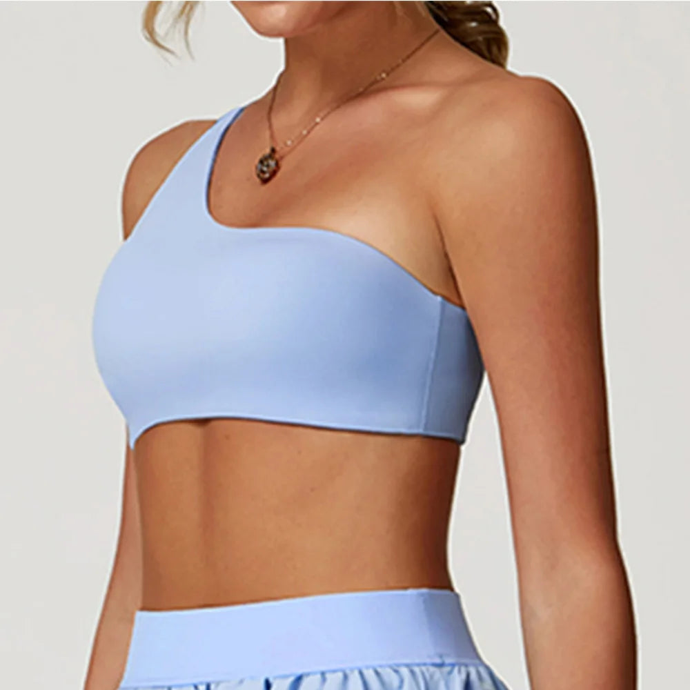 Sports Underwear Women Impact Sports Bra Push Up Fitness Bra One Shoulder Shockproof Yoga Bra Yoga Running Bra Sexy Workout Vest