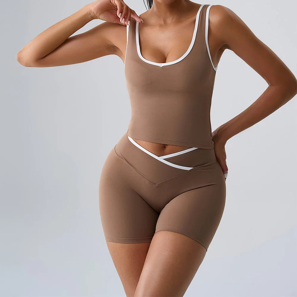 Women Tracksuit 2PCS Yoga Set Nude Feeling Workout Sets Gym Push Up Fitness Running Workout Sportwear Sport Bra Leggings Suit