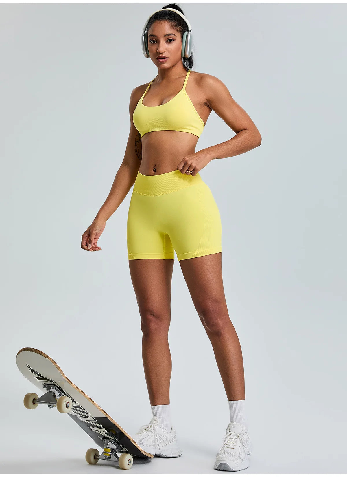 Seamless Yoga Shorts Women High Waist Workout Shorts Fitness Yoga Lift Butt Fitness Yoga Gym Running Sports Shorts Sportswear