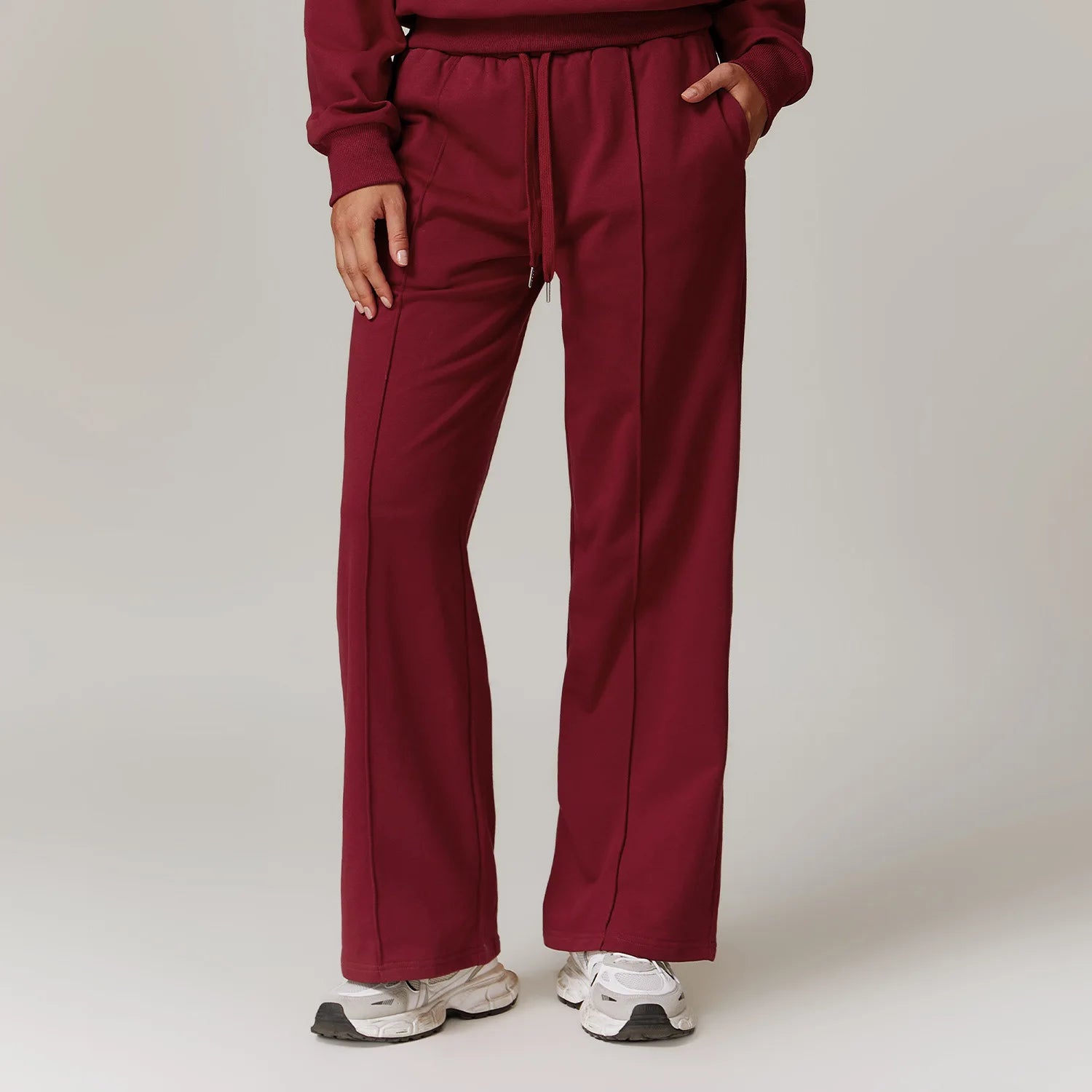 Winter High Waist Loose Fit Sports Sweatpants for Women Pocket Straight Leg Casual Pants Fitness Running Sports Pants for Women