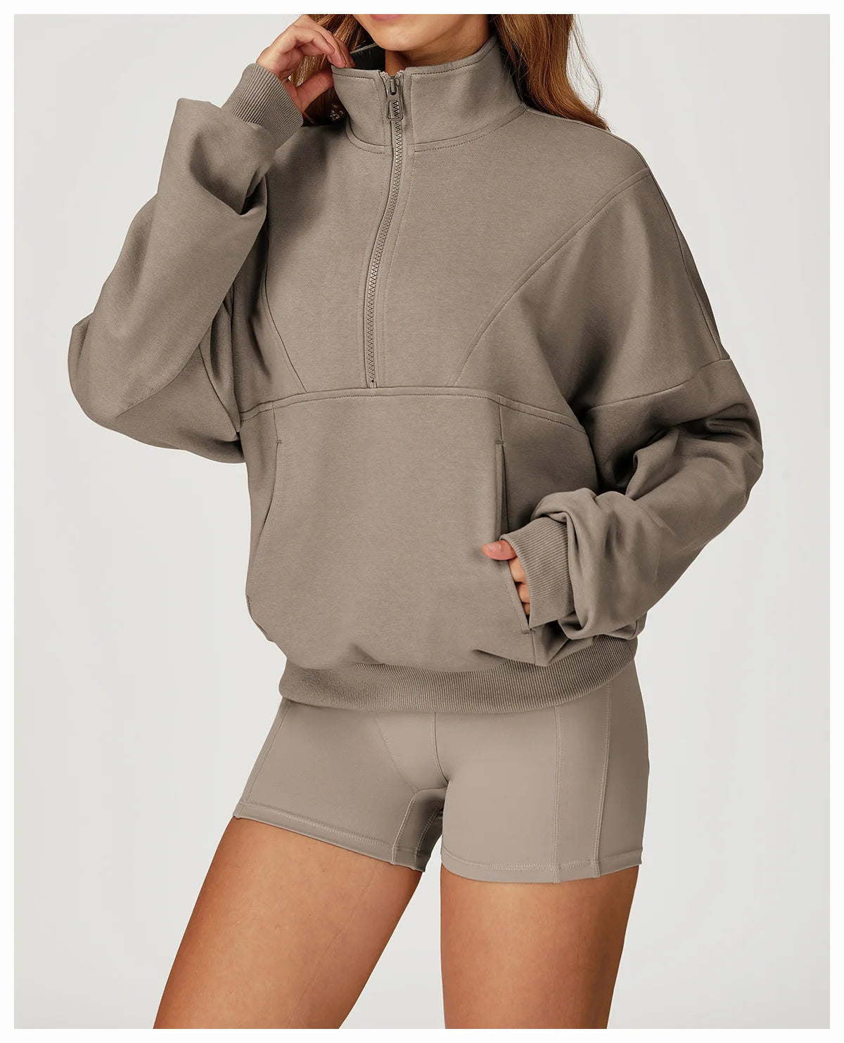 Winter Casual Hoodie Zipper Long Sleeved Women's Top Windproof and Warm Loose Hoodie Women's Outdoor Running Sportswear