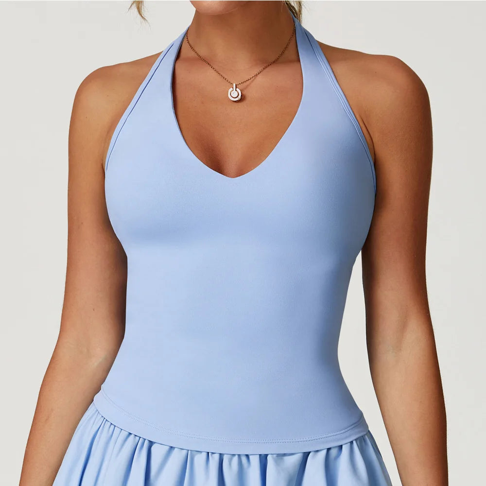 Women Impact Sports Bra Seamless Halter Top High Support Push-up Open Back Gym Wear Fitness Yoga Workout Underwear Push Up Bras