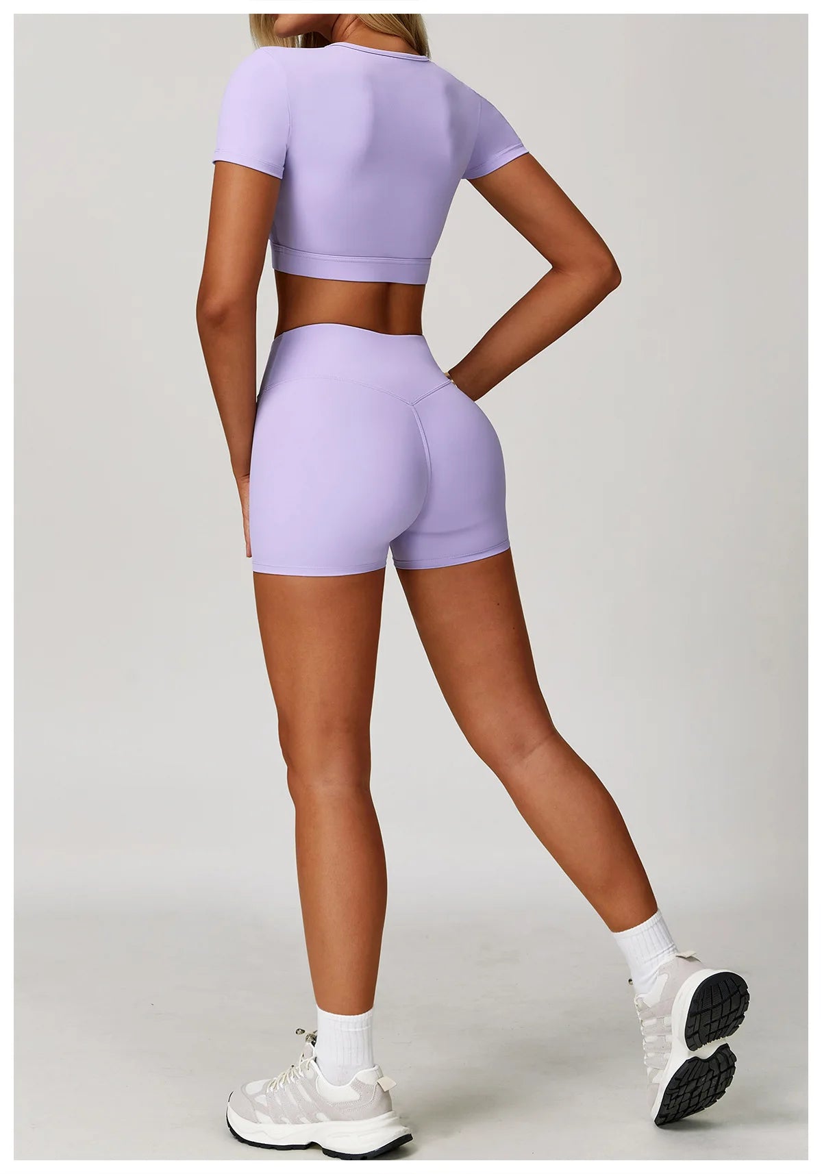 Women's Tight Fitting Sports T-shirt Quick Drying Short Sleeved Hollow Out Yoga T-shirt Running Exercise Fitness Short Sleeved