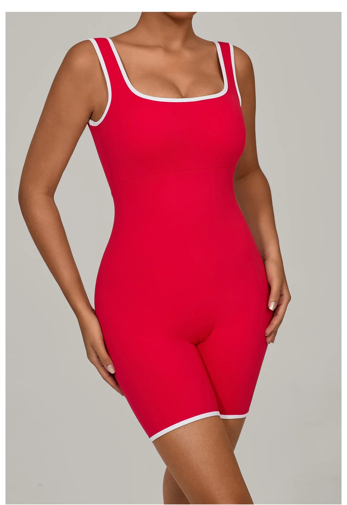 Women Color Blocked Yoga Jumpsuit Sleeveless Romper Elastic Quick Drying Fitness Workout Sportswear One-Piece Short Yoga Clothes