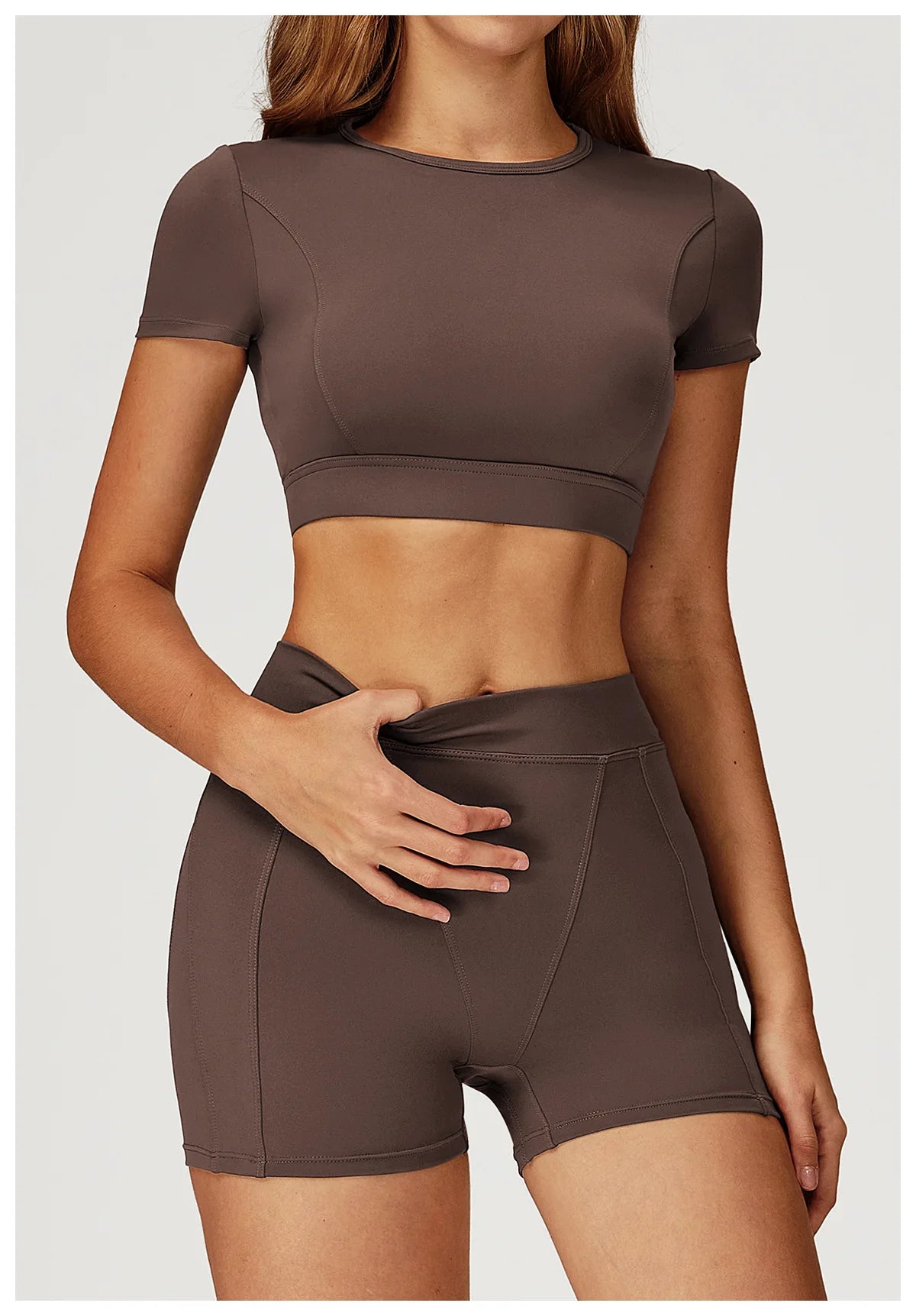 Women Yoga Top Workout Sport T Shirts Fitness Clothes Short Sleeve Push Up Yoga Shirt Gym Top Running Active Wear Sport Top