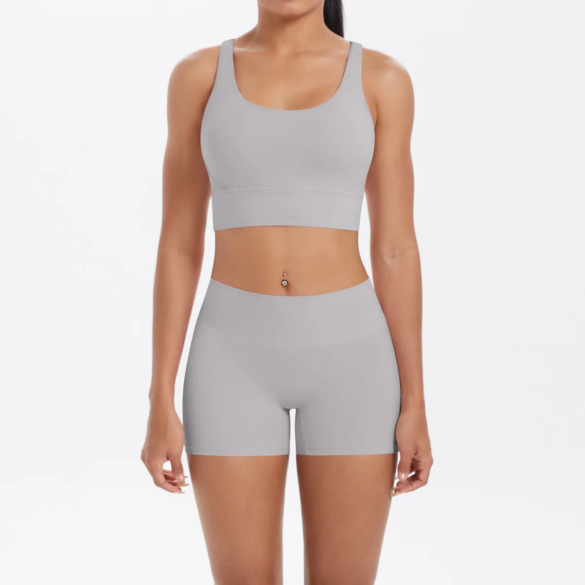 Yoga Sport Set Women Seamless Crop Top Bra Shorts Yoga Set Comfort Elastic Sportsuit Workout Outfit Fitness Gym Clothes