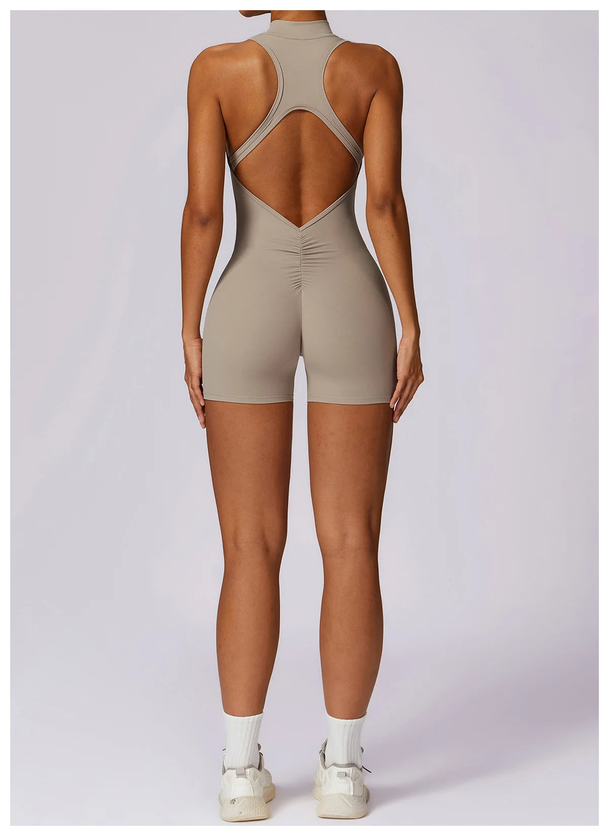 Scrunch Sports Overalls Gym Jumpsuit Women's Fitness Suit Short Sets for Woman Tracksuit Yoga Clothing Zipper Workout Sportswear