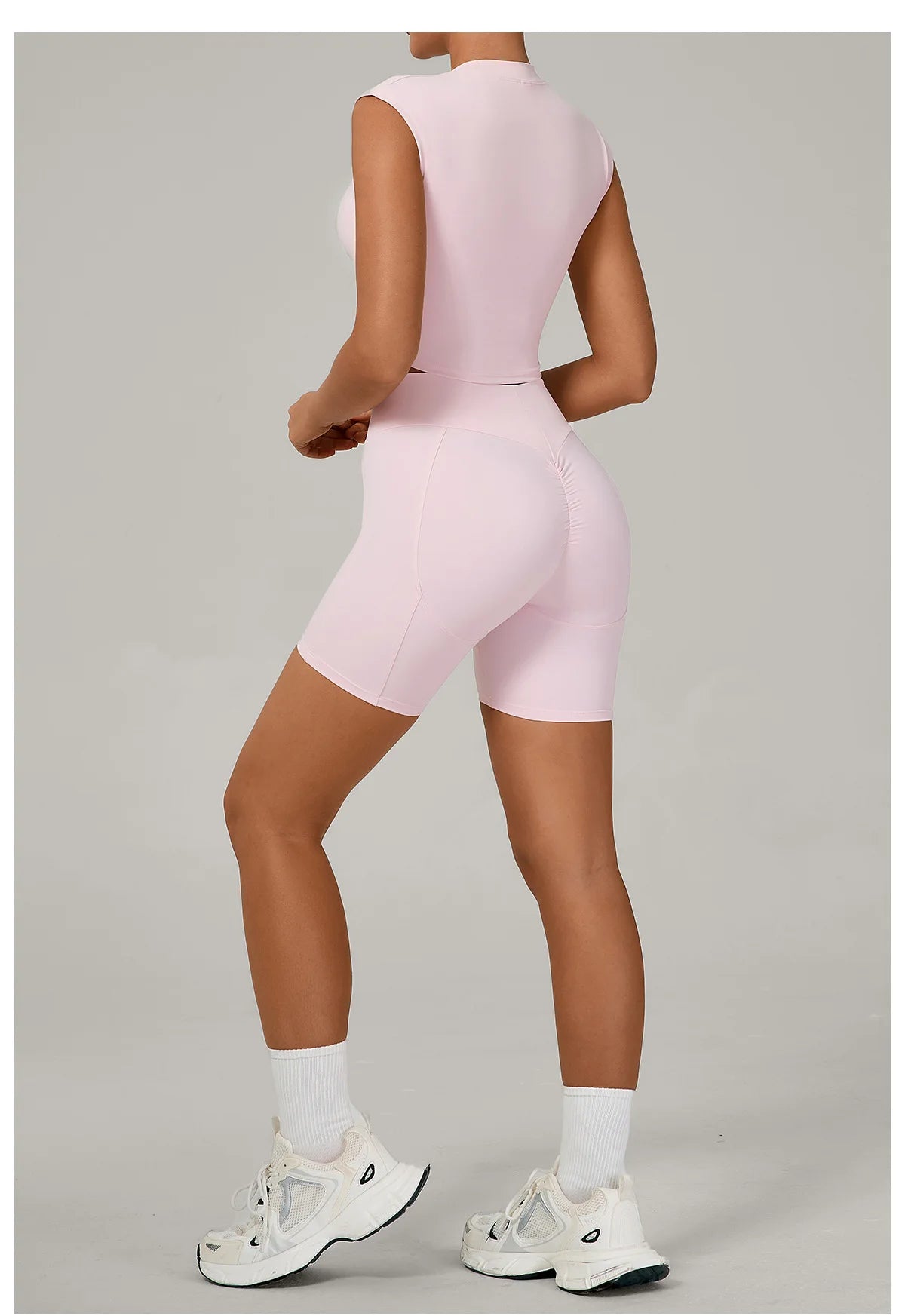 Yoga Sets Workout Sets Women Tracksuit 2 Pieces Gym Suits Yoga Short Sleeves High Waist Shorts Outfits Running Fitness Clothes